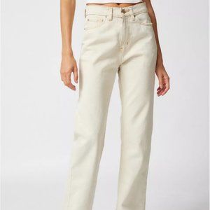 Urban Outfitters BDG High Waisted Cowboy Jeans Straight Leg Cream Size 30